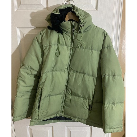 Liz Claiborne Jackets & Blazers - Liz Claiborne Women’s Green Zip Up Puffer Coat With Hood/pockets Size L